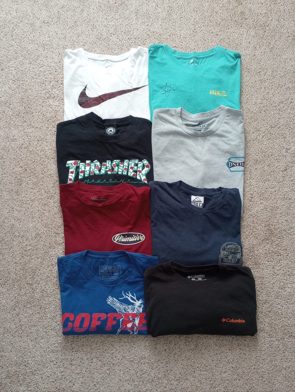 Nike Thrasher O'Neil Primitive Reef Black Rifle Coffee Co Columbia Men's Shirts